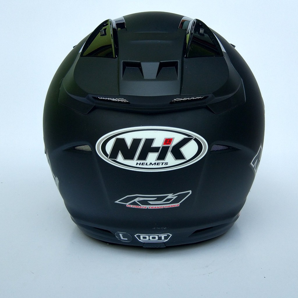 NHK R1_SOLID BLACK DOFF ORIGINAL - HELM NHK R1 BLACKDOFF DOUBLE VISOR