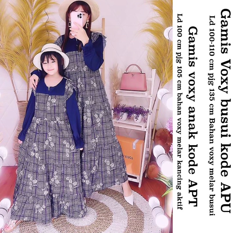 Gamis voxy ibu APu &amp; Anak kode APT