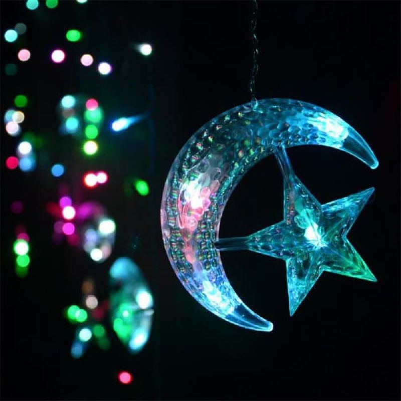Lampu Hias Tumblr Led Rainbow Motif Bulan Bintang