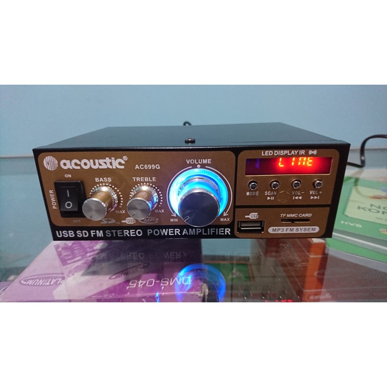 POWER AMPLI PROFESIONAL KARAOKE ACOUSTIC AC699G Mp3 Usb FM 180Wmurah