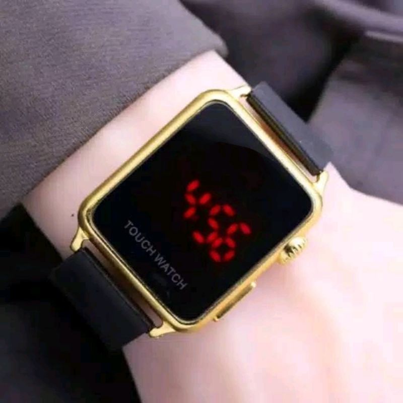 [GW] Jam Tangan Pria Segi Touchscreen Digital Rubber Case