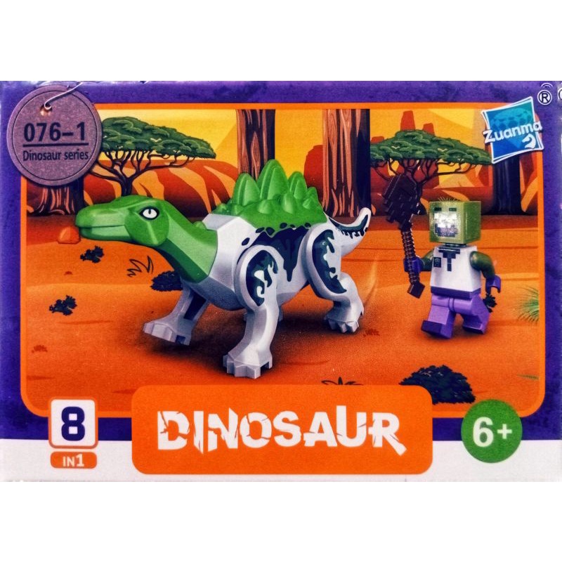 mainan anak lego mine craft world minicraft SATU PAKET ISI 3 KARAKTER FIGURE LQS 62101 mini craft minifigure block mini figure bricks dunia kotak square marvel naruto ninjago justice league avengers robot rangers dinosaurus tentara army soldier-Minecraft Dino 076-1