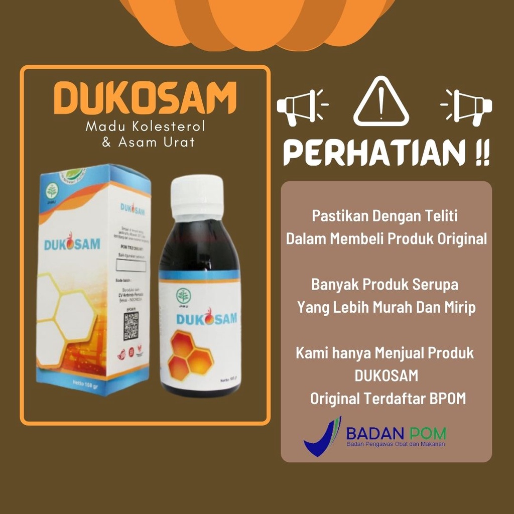 DUKOSAM HERBAL ORIGINAL - Madu Herbal Untuk kolesterol Rematik & Asam Urat BISA COD BERGARANSI