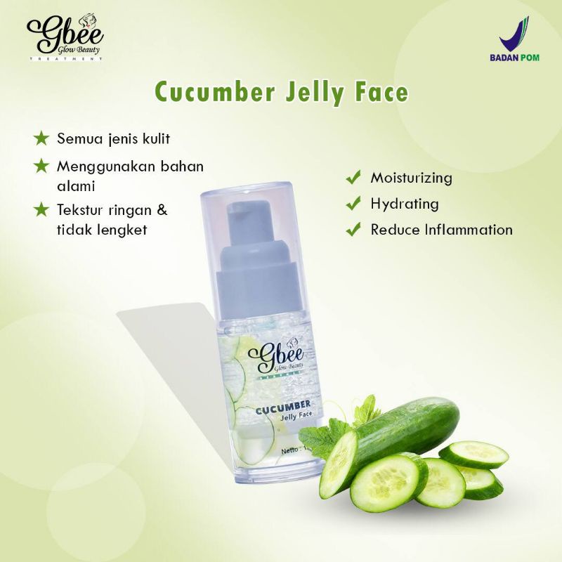 ( TERMURAH) Eceran / Satuan gbee GLOW BEAUTY Skincare Herbal / Cream pemutih wajah-Cucumber jelly face