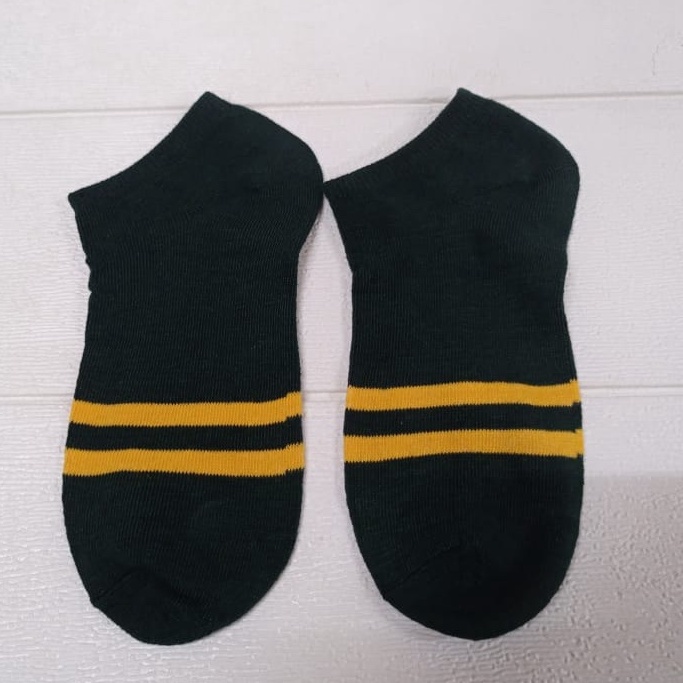 ❤️GTB❤️ Kaos Kaki Pendek Semata Kaki Ankle Cute Short Socks Kaos Kaki Polos-GARIS HIJAU