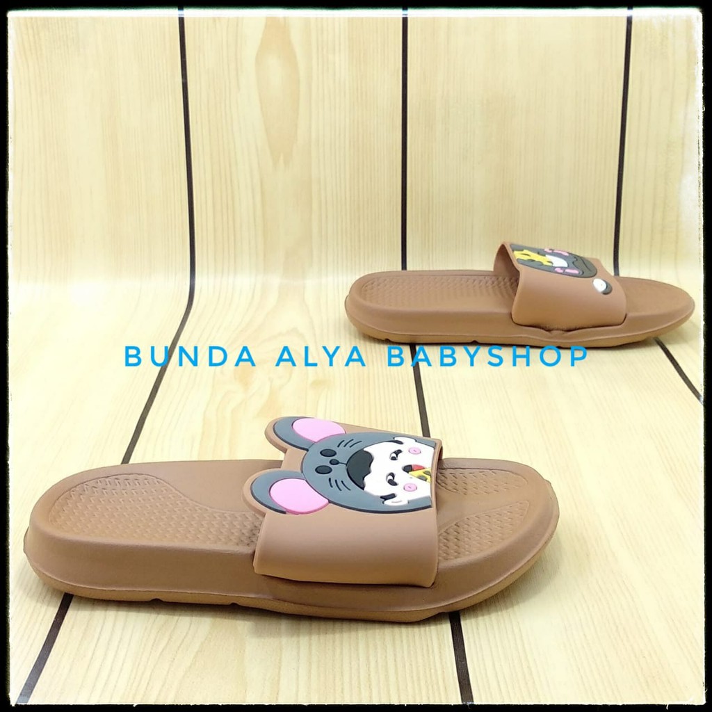 Sendal Anak Perempuan Umur 2 3 4 5 6 Tahun Elastis COKLAT - Sandal Anak Cewek Elastis Size 25 - 35 Karet Anti Licin