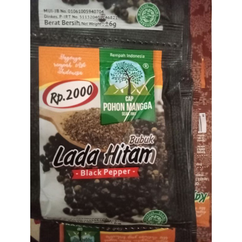 

lada hitam cap pohon mangga harga per 1pcs