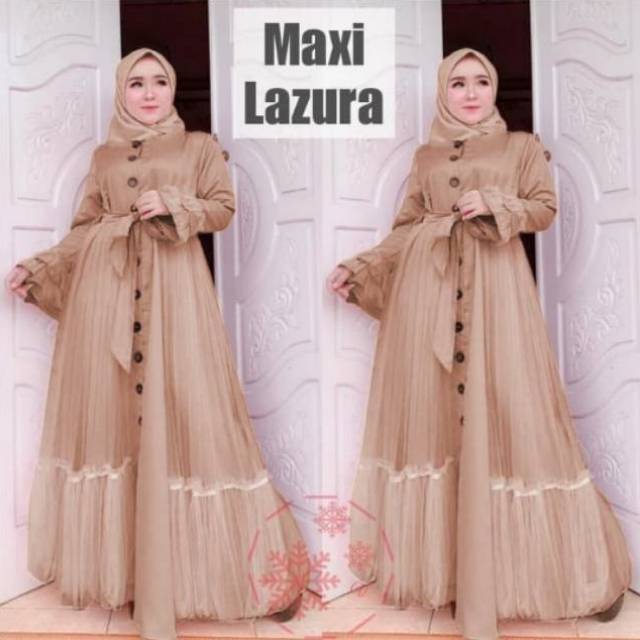 Gamis Maxi Lazura LD100 Terbaru Fashion Muslim/Busana Muslim/Baju Muslim/Gaun Muslim/Dress Muslim