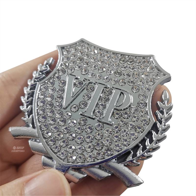 2 X Metal Diomand VIP MOTORS Logo Car Auto Side Window Decorative Emblem Badge Sticker Decal for All cars Luxury