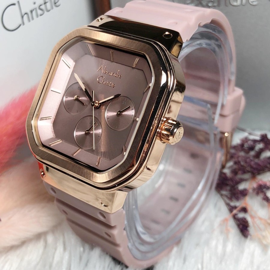 ORIGINAL Jam Tangan Wanita Alexandre Christie Rubber AC 2811 / AC2811 / 2811 Garansi Resmi 1 Tahun