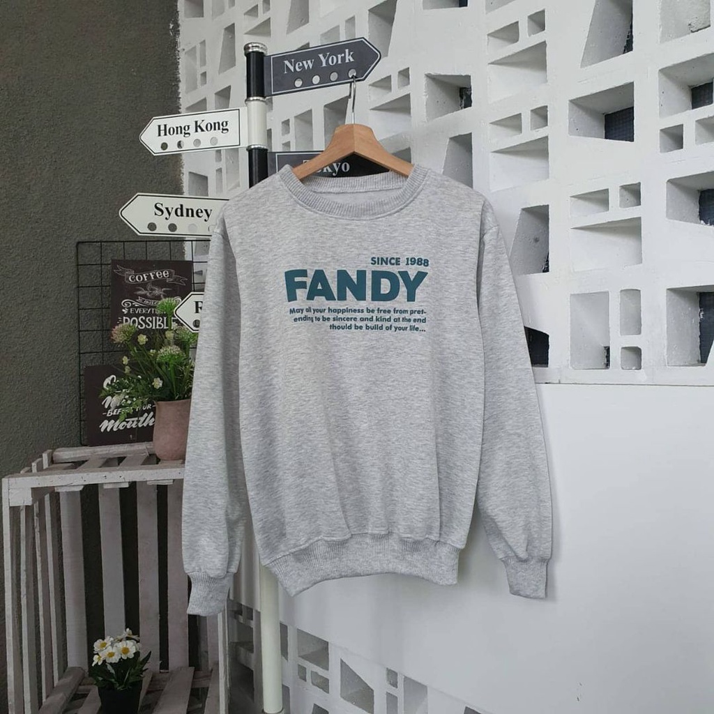 Fandy Sweater - Outerwear Unisex Gaya Kekinian Bahan Fleece