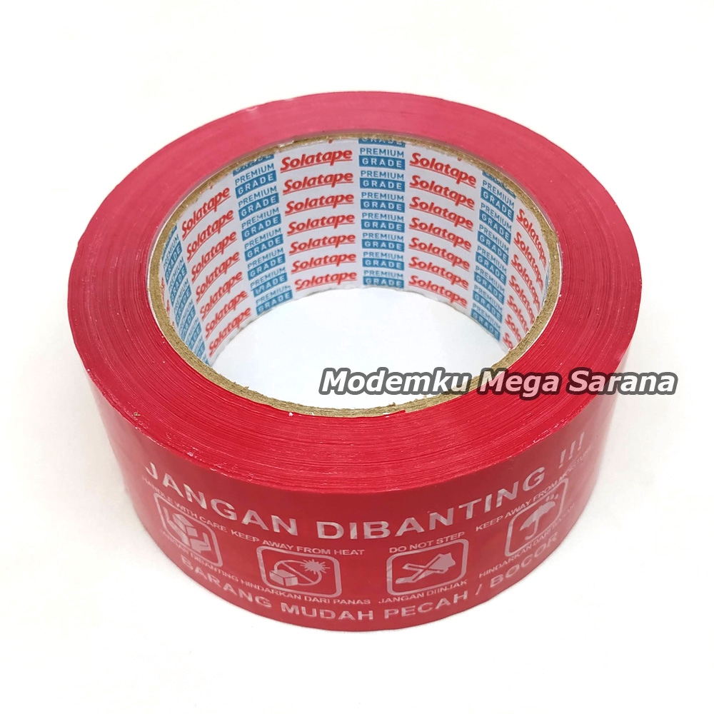 Harmony Lakban Fragile 100 Yard 48mm Pecah Belah Jangan Dibanting Mudah Pecah Bocor - Merah