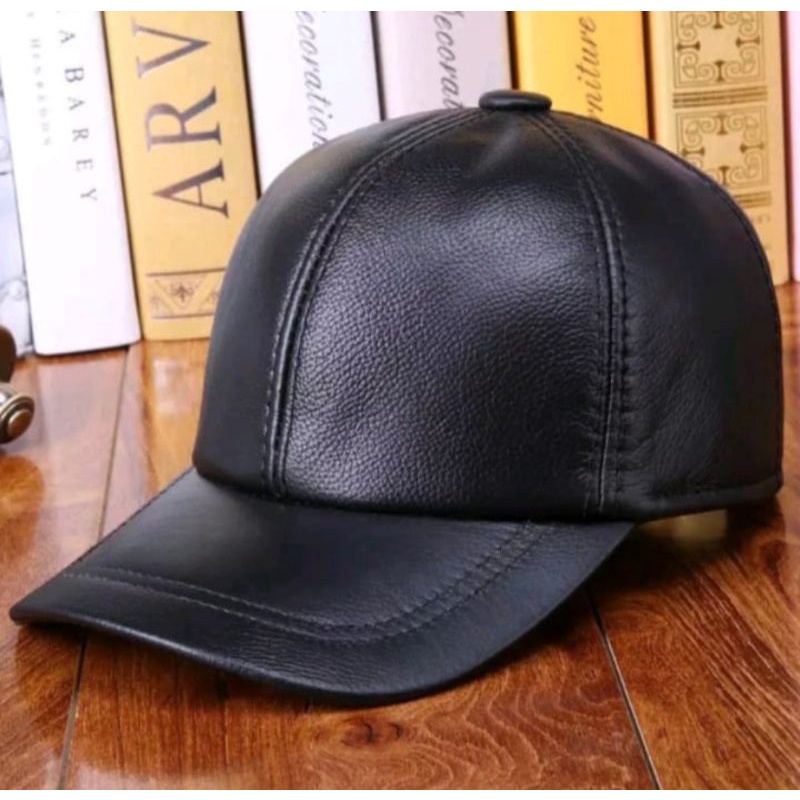 TOPI KULIT BISBOL - TOPI KULIT PRIA - TOPI KULIT BASE BALL - TOPI KULIT KEREN - TOPI KULIT DOMBA