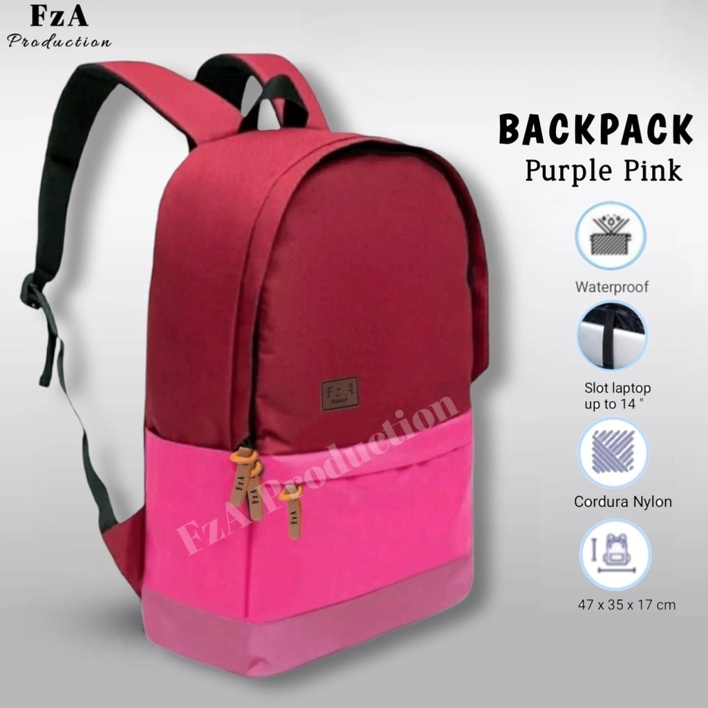 Tas Ransel Punggung Distro Casual Pria Wanita / Tas Ransel Laptop Original FzA FREE Tas Slempang Sporty