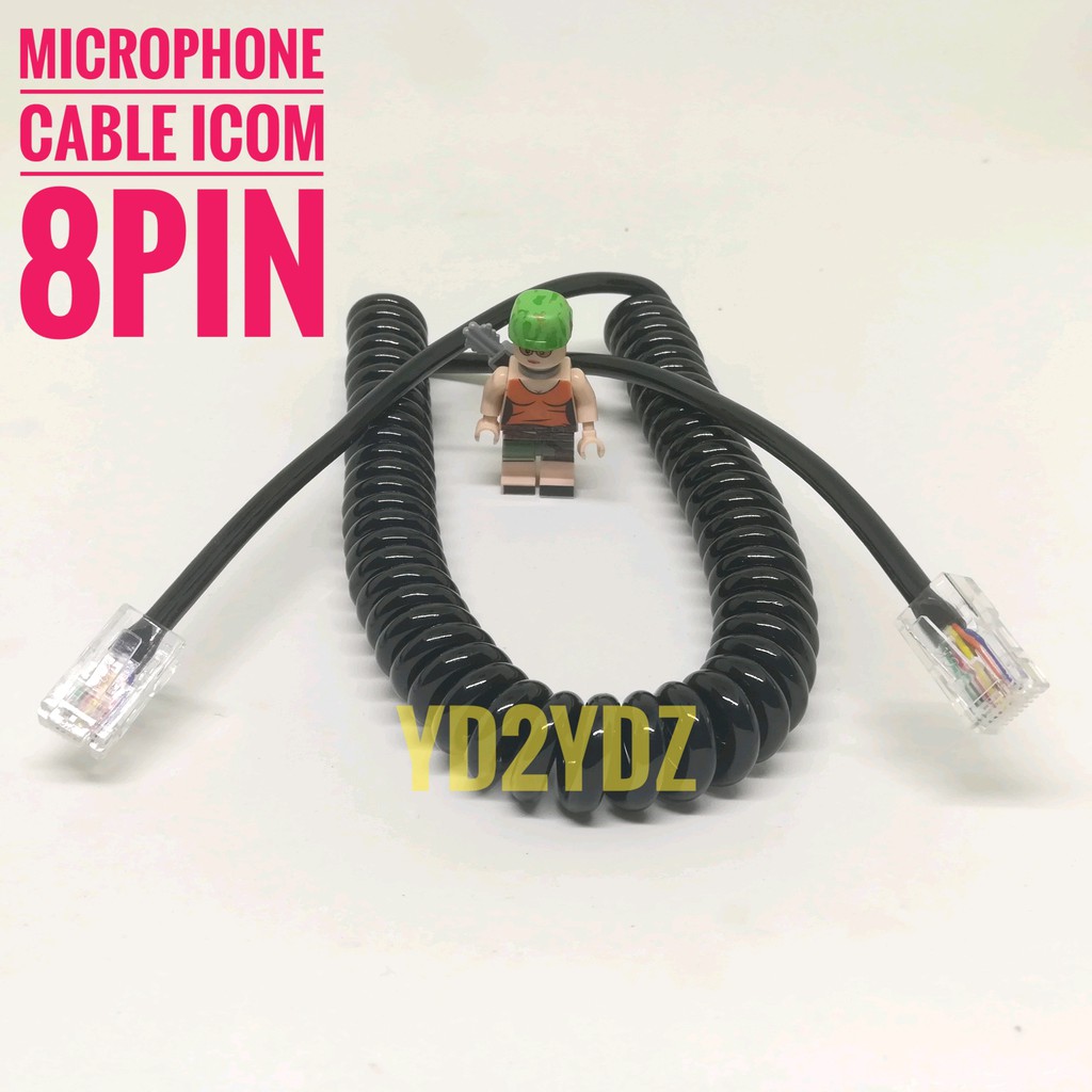 Kabel spiral microphone icom mic 8pin handmic extramic 2300 2200 hm133v 8 pin  hm133 hm-133 hm-133v