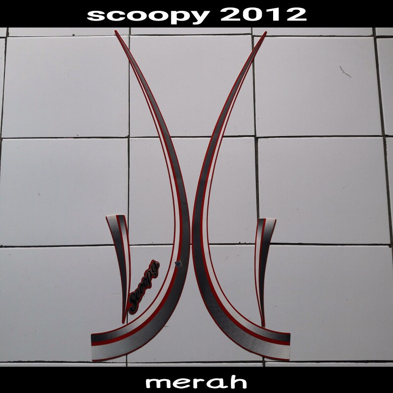striping stiker motor scoopy 2012 merah