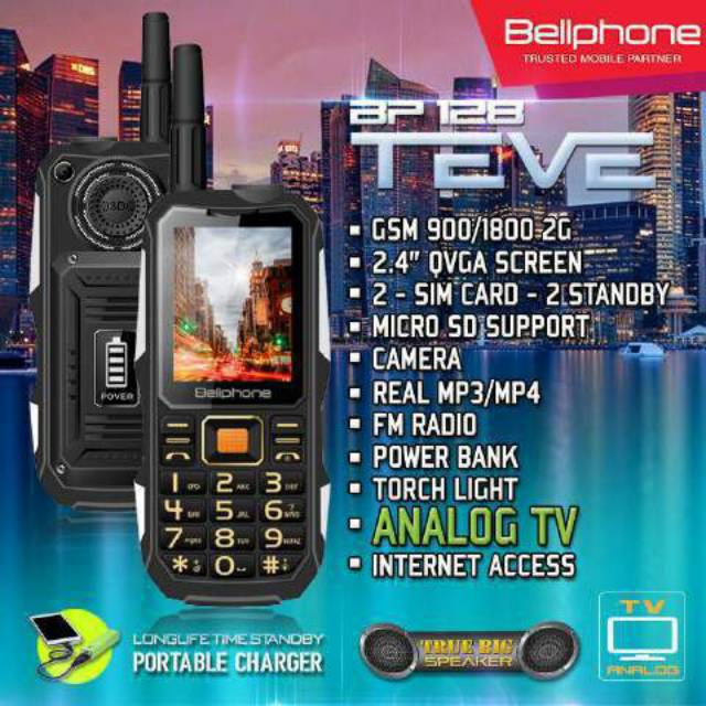 bellphone BP128 teve, bisa nonton TV dan jadi powerbank
