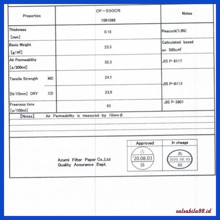 

Muirotarobal- Kertas Saring Lembaran 58Cm X 58Cm -Muirotarobalalat.