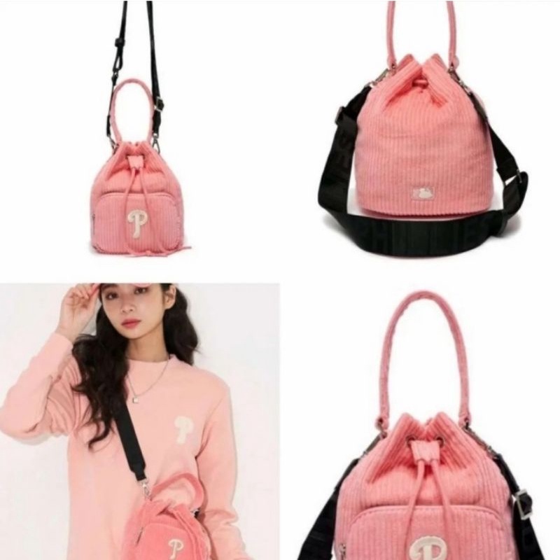 MLB New York Yankees Corduroy Bucket Bag / Tas Import Original tas