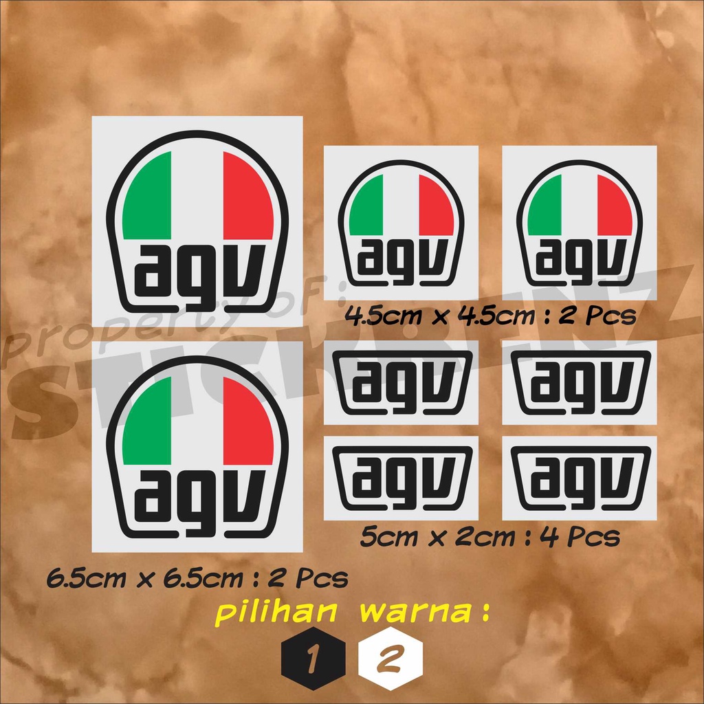 Cutting Sticker Stiker Helm Motor AGV 02 Custom