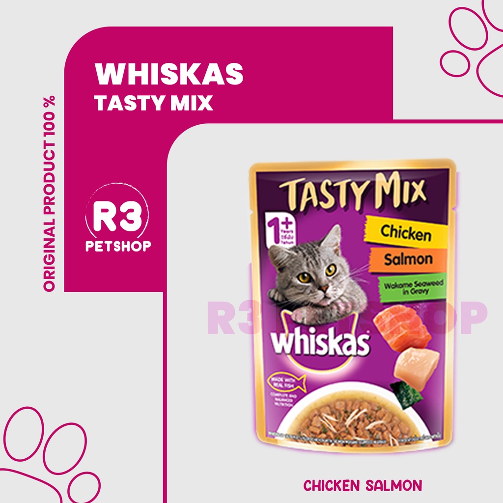 Whiskas pouch TASTY MIX 70g Makanan Kucing Basah