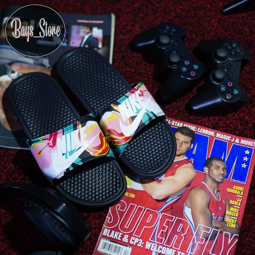 SANDAL NIKE BENASSI CUSTOM / SANDAL NIKE SUNFLOWER / SANDAL TERLARIS / SANDAL SLIP ON / SANDAL PRIA