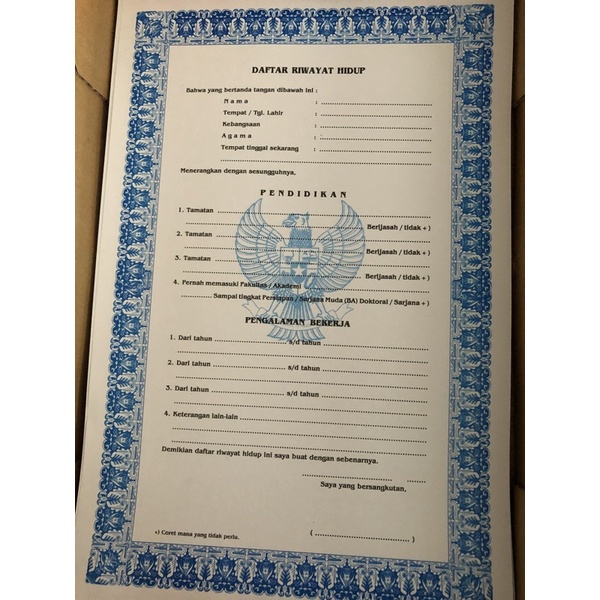 

Kertas Daftar Riwayat Hidup , DRH