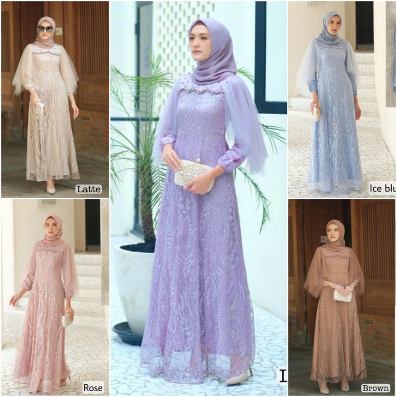 LUNA DRESS BROKAT / GAMIS MUSLIM BROKAT / DRESS BROKAT MUSLIM