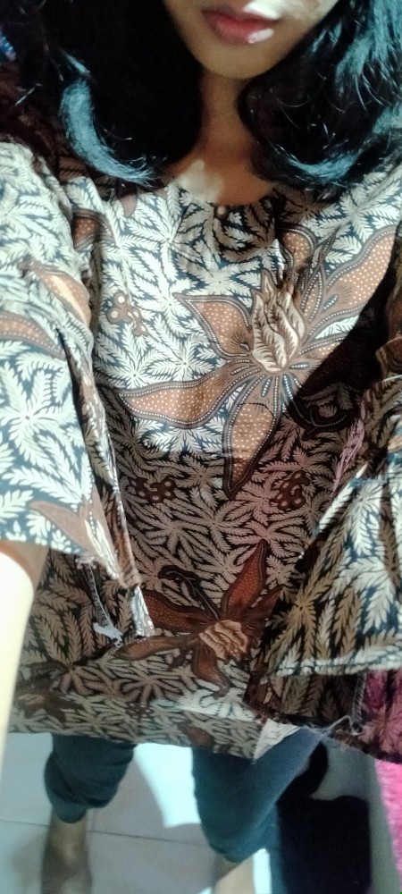 Batik Wanita Blouse Atasan  Batik S-m-l-xl-xxl-3l-4l-5l Model Terompet Lengan 7/8