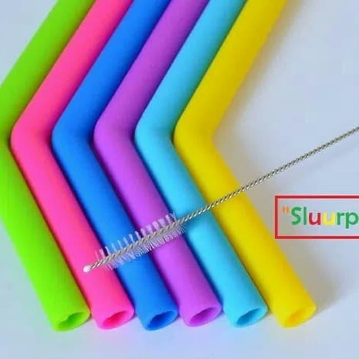 Sedotan silikon tekuk Silicone straw food grade