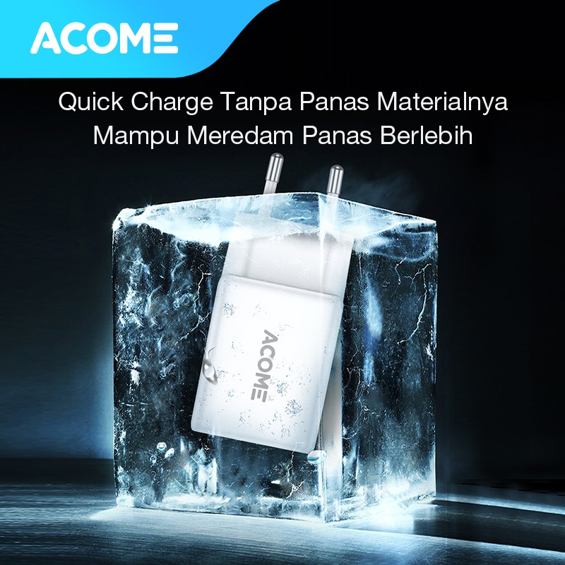 ACOME Charger Adaptor Original 2.4 A AiC Fast Charging 2 Port Micro USB Samsung OPPO iPhone AC03