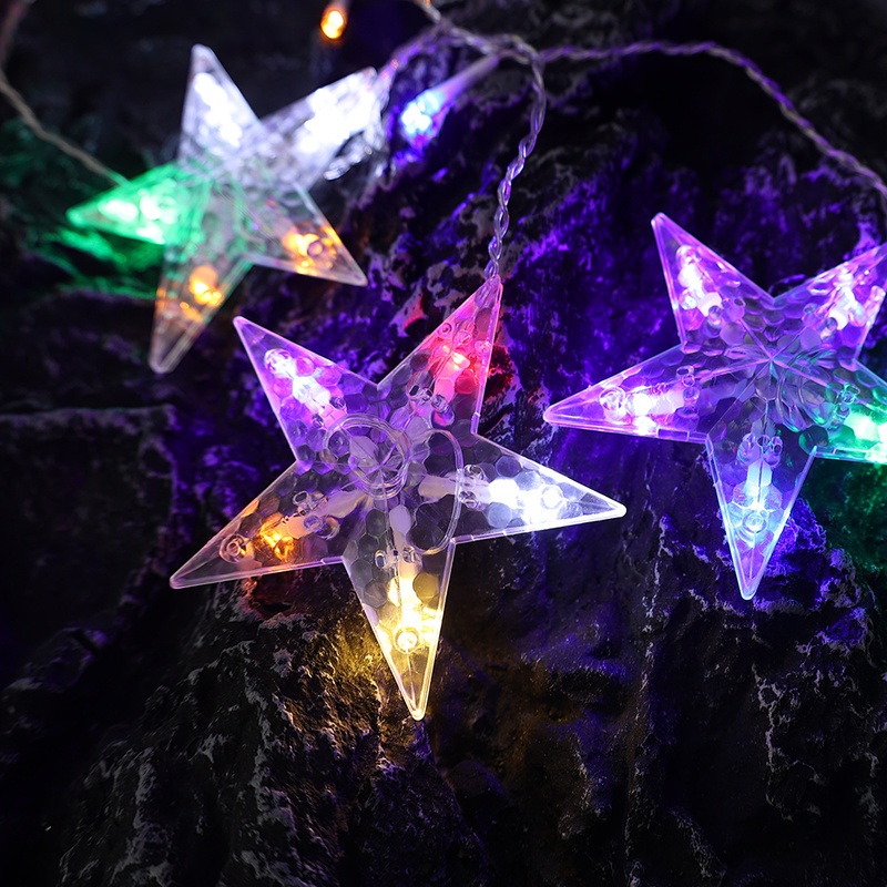 Indoor Outdoor Christmas LED String Lights/ 2.5M Star Shaped Curtain Light Garland