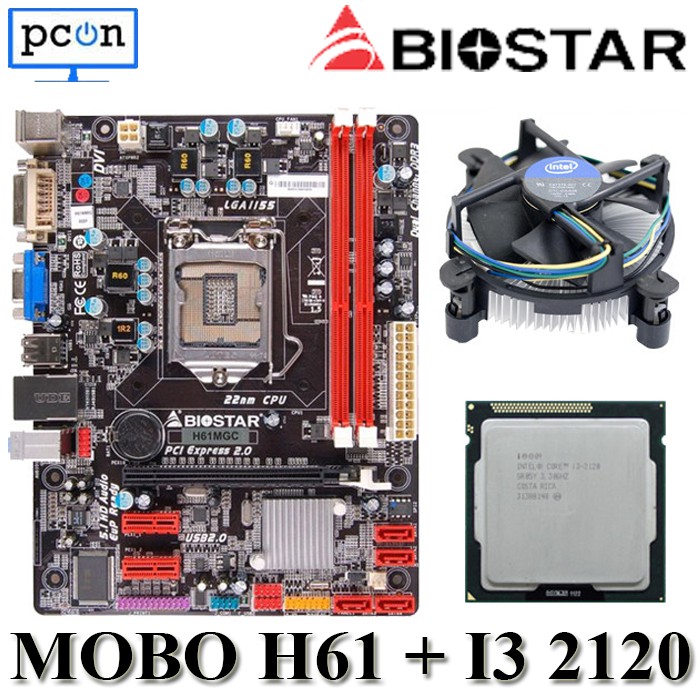 Paket Mainboard H61 Onboard Denga Processor I3 2120 Bonus Fan