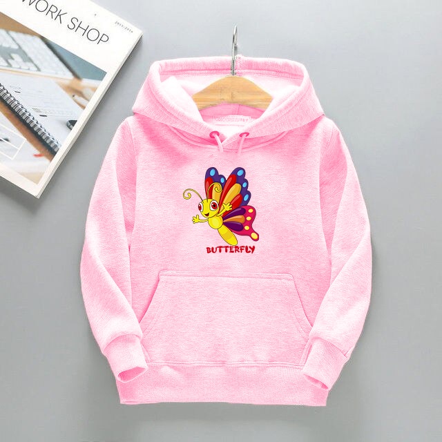 Hoodie Anak Unisex Butterfly Size M-XL