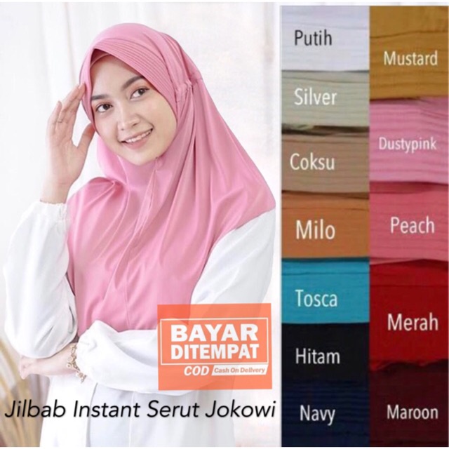 Jilbab Serut Polos Jokowi Jilbab Instan Jersy Jilbab Instan Adiba