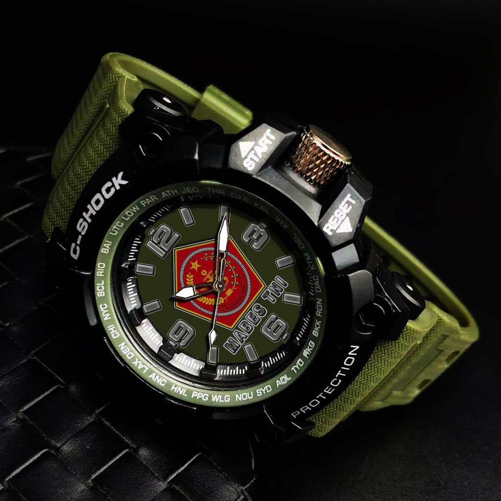 (EXCLUSIVE) JAM TANGAN MABES TNI - &quot;TENTARA NASIONAL INDONESIA&quot; .  STRAP RUBER HIJAU ARMY