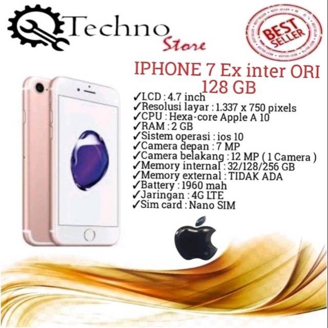 IPHONE 7 64 GB 128 GB SECOND MURAH Ex inter ORI FULL SET