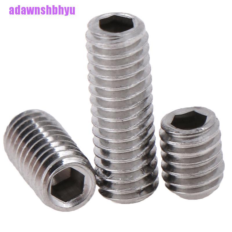 50 Pcs / Set Sekrup Hex Socket Tanpa Kepala Bentuk Cekung Bahan Stainless Steel M3 M4