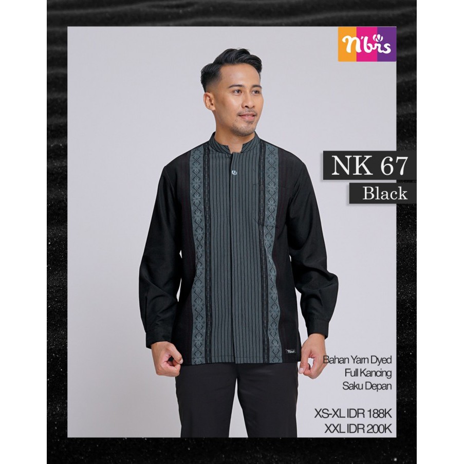 NIBRAS KOKO NK 67 BAHAN YARN DYED BAJU KOKO LENGAN PANJANG FORMAL