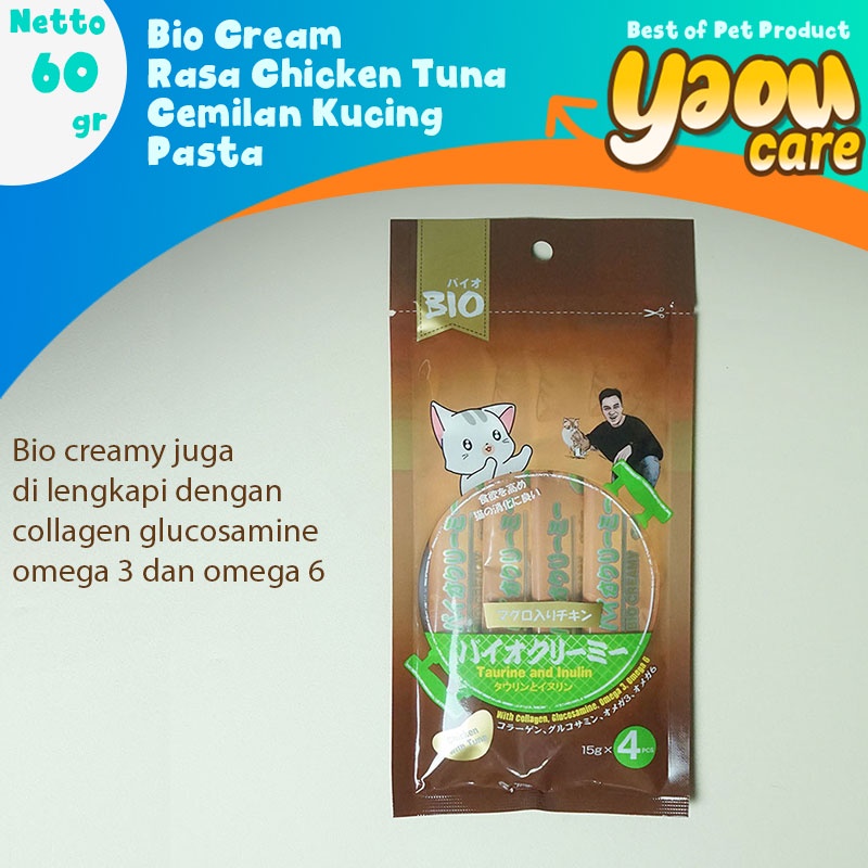 (PROMO) Bio Creamy Treats isi 4 pcs / GROSIR Snack Kucing setara Meo Me-O