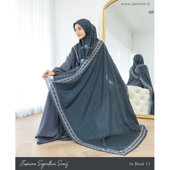 BARU JASMINE SIGNATURE SCARF VOL 3 (HANYA JILBAB SEGI EMPAT) VOAL MONOGRAM ORIGINAL JASMINE BY LIDIA