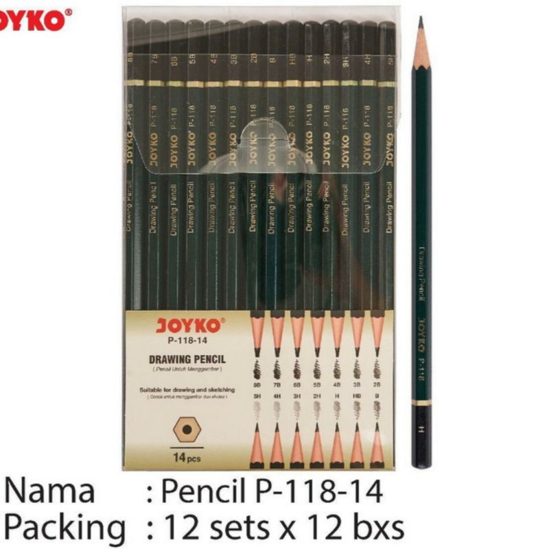 

Drawing Pensil Set Joyko Pensil Gambar 14 Pcs / Set P-118-14