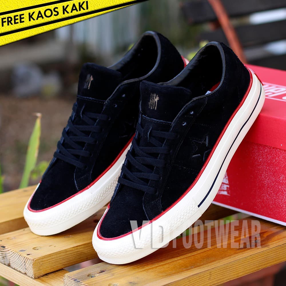 converse one star ox suede black