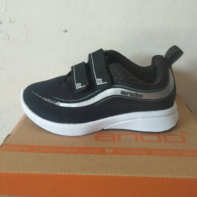 SEPATU ANDO ANNIE VELCRO - SEPATU ANAK CEWEK/ COWOK -SEPATU SEKOLAH/SANTAI TK-SD