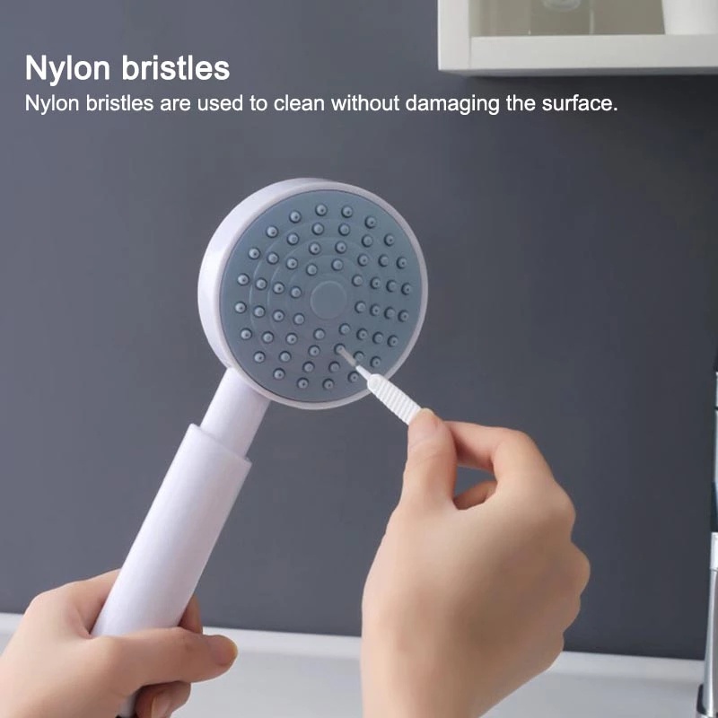 10pcs/set Portable Shower Head Sikat Pembersih Mini Anti Sumbat/Sikat Penghilang Debu Lubang Hp Serbaguna/Sikat Pencuci Gap Peralatan Rumah Tangga