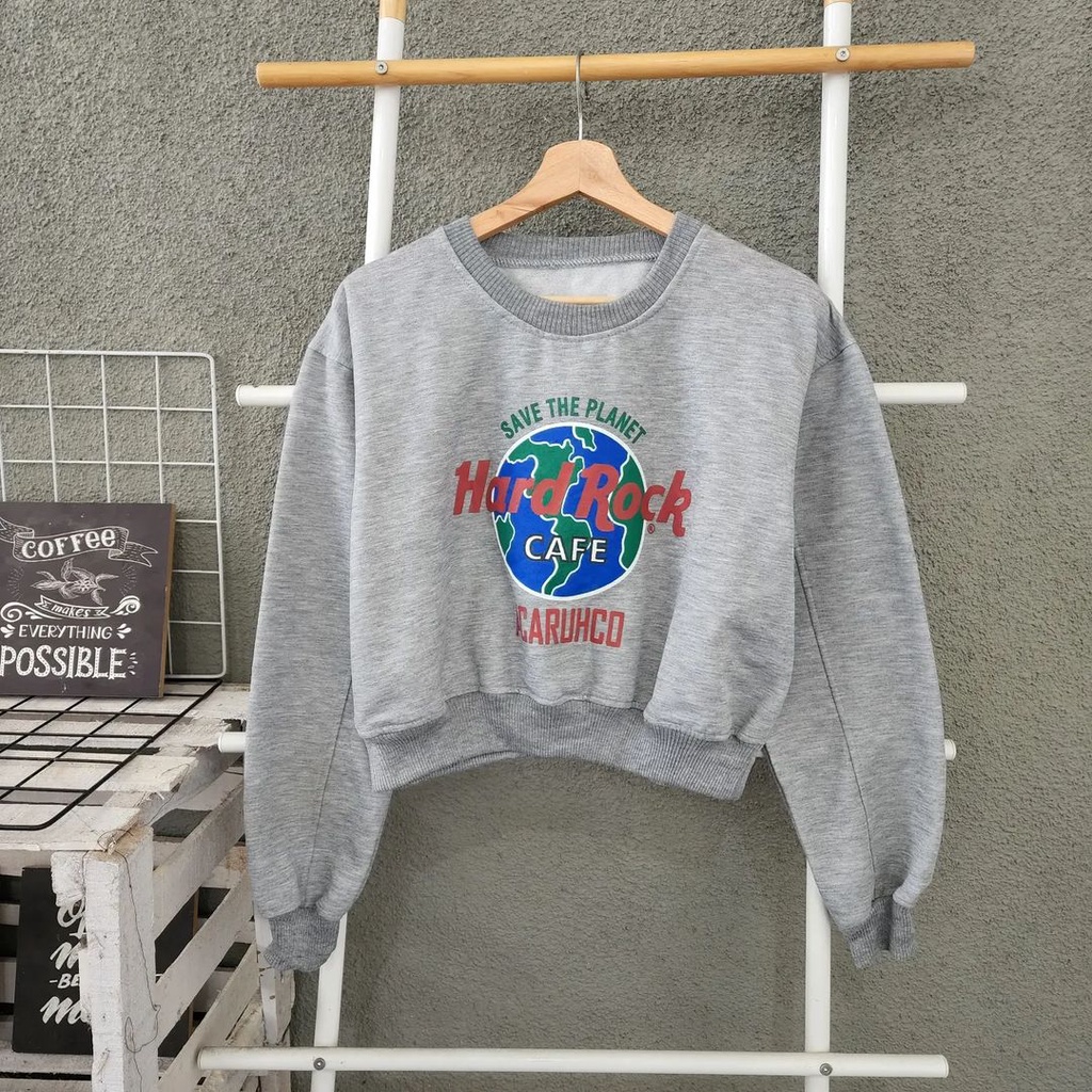 HARDROCK CROOPE Sweater Crewneck Oblong Oversize || Switer Outerwear Wanita Fashionable Korean Jacket Terkini FLEECE Tebal