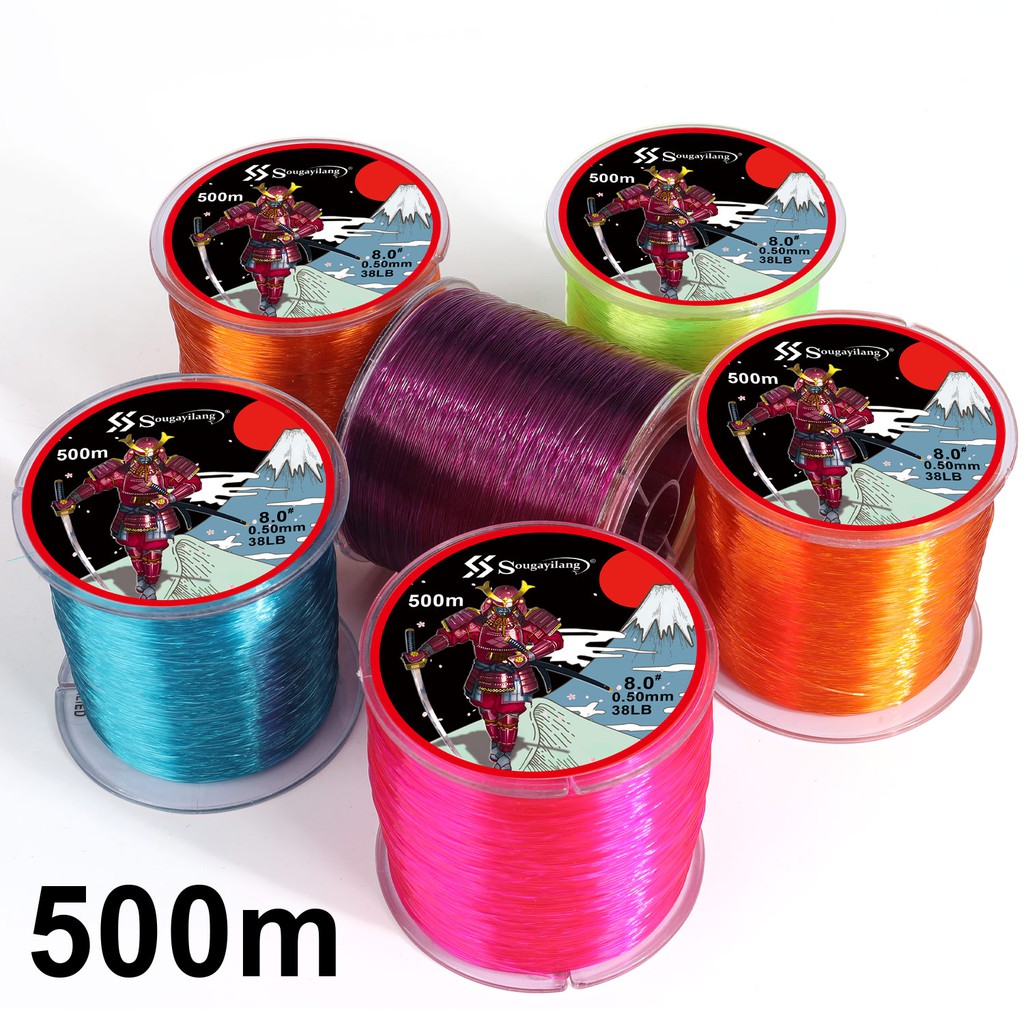 New Nylon Fishing Line 500m Super Strong Fishing Line 7-38LB Colorful Fishing Line Pancing(5Color)