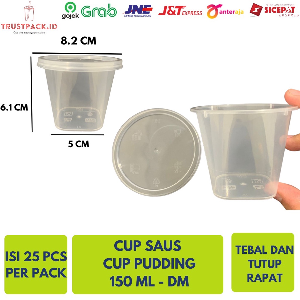 Tempat Cup Saus / Cup Pudding Plastik DM 150 ml