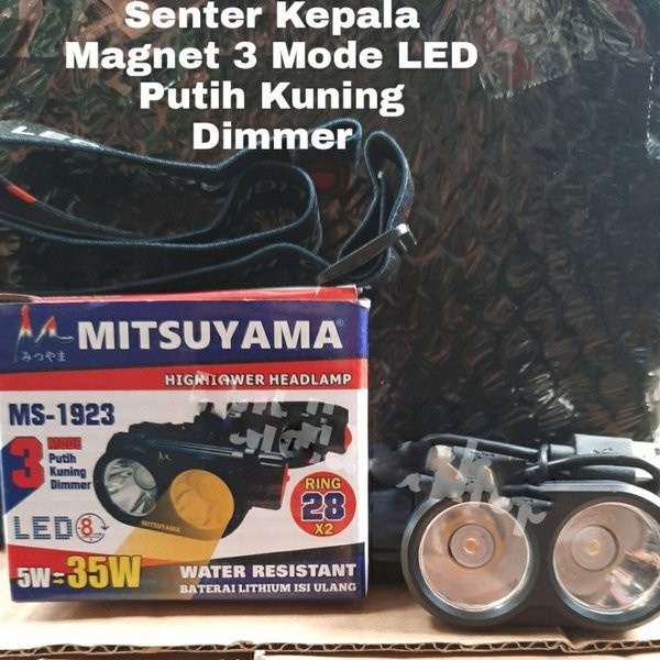 SENTER KEPALA KABUT LED MS1923 3MODE PUTIH KUNING DIMMER HEADLAMP