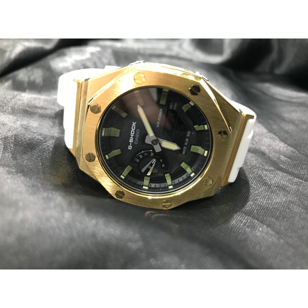 Bezel Metal GA-2100 / GA-2110SU Rubber White Gold